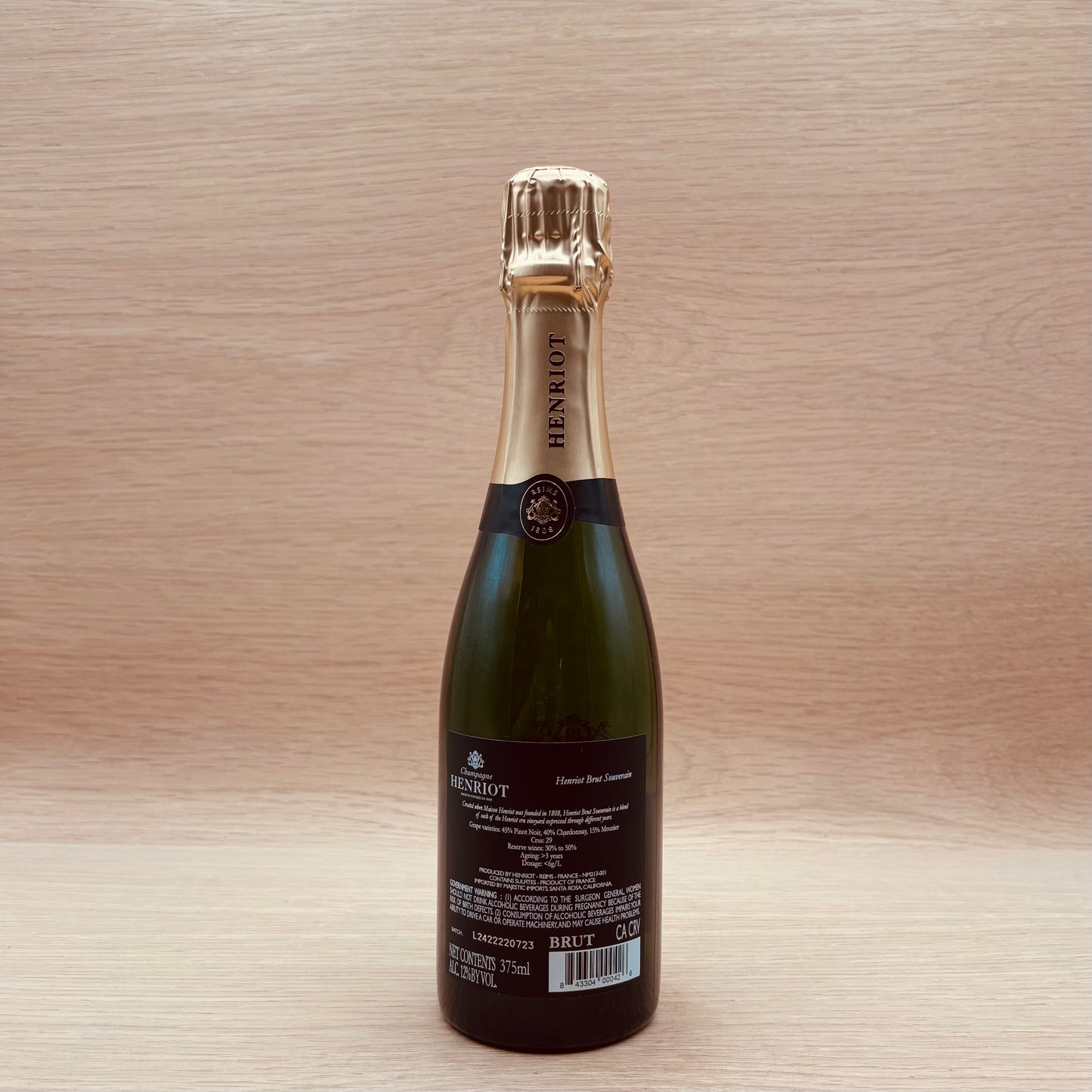 Henriot, "Brut Souverain," 375ml, Champagne, France, NV