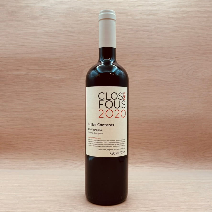 Clos des Fous, "Grillos Cantores," Cachapoal, Chile, Cabernet Sauvignon, 2020