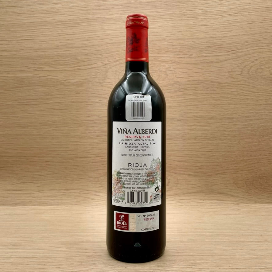 La Rioja Alta, "Viña Alberdi Reserva," Rioja, Spain, Tempranillo, 2020