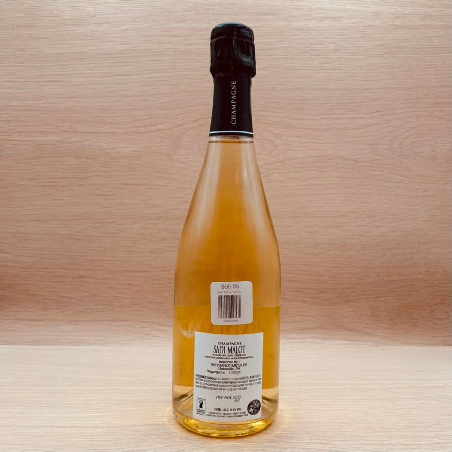 Sadi Malot, 1er Cru Champagne, France, Chardonnay, 2013