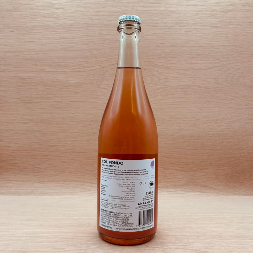 Chalmers, "Col Fondo Rosato," Heathcote, Australia, Aglianico, 2024