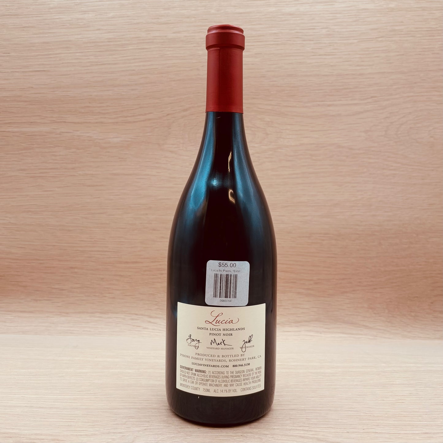 Lucia by Pisoni, "Estate Cuvée," Santa Lucia Highlands, California, Pinot Noir, 2021