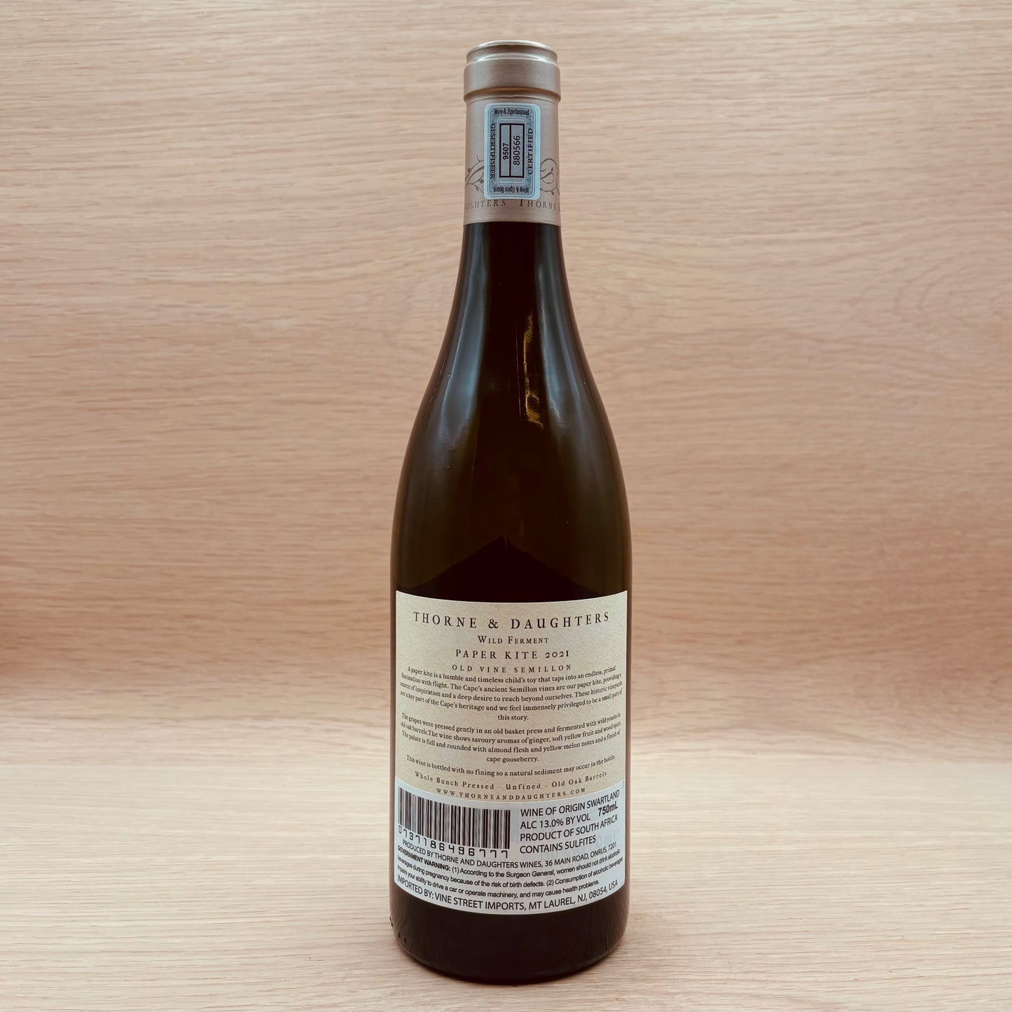 Thorne & Daughter's, "Paper Kite," Western Cape, South Africa, Semillon, 2021