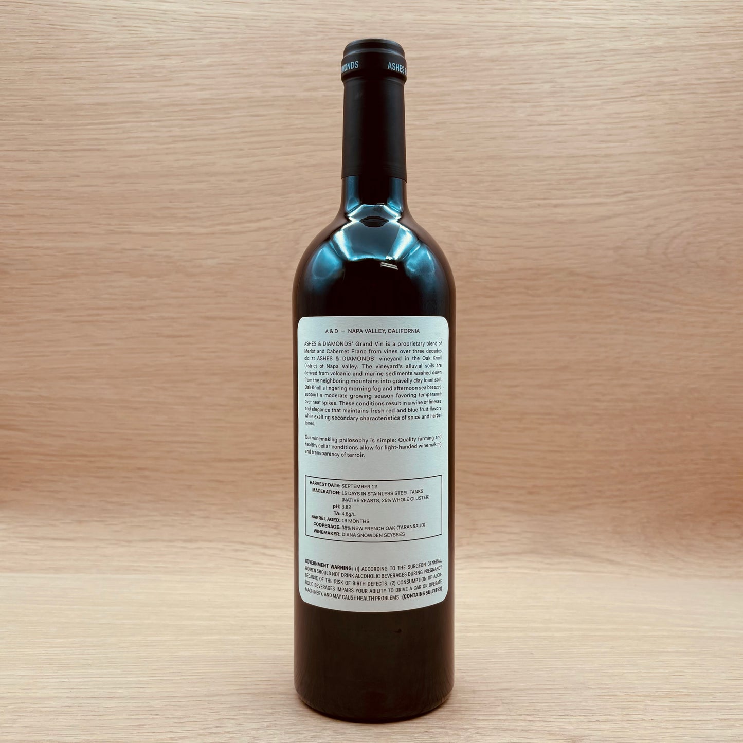Ashes & Diamonds, "Grand Vin No.6," Oak Knoll, California, Red Blend 2019
