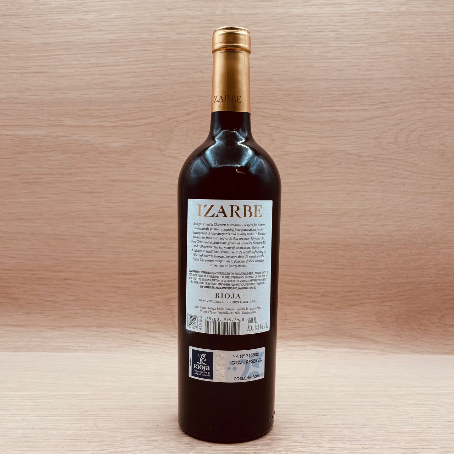 Bodegas Familia Chávarri, "Izarbe," Rioja Gran Reserva, Tempranillo, 2008