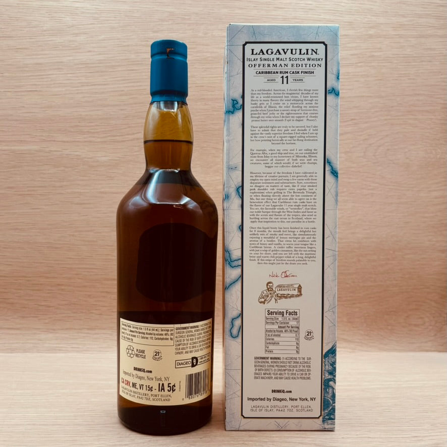Lagavulin, "Offerman Edition - Carribean Rum Cask Finish," 11 Year Islay Single Malt Scotch