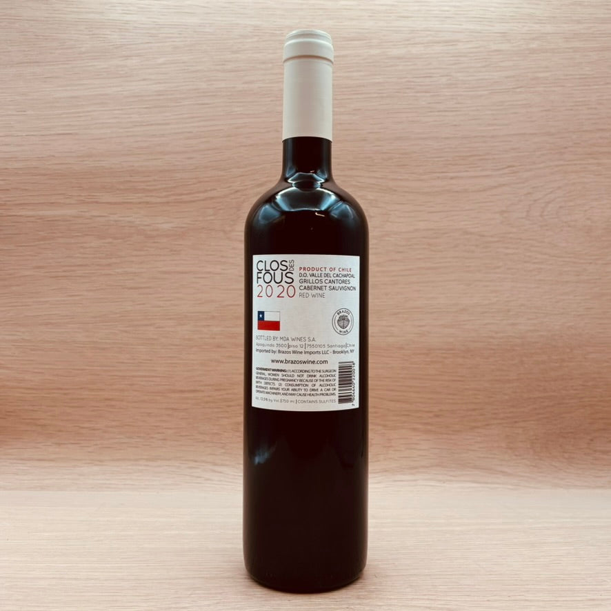 Clos des Fous, "Grillos Cantores," Cachapoal, Chile, Cabernet Sauvignon, 2020