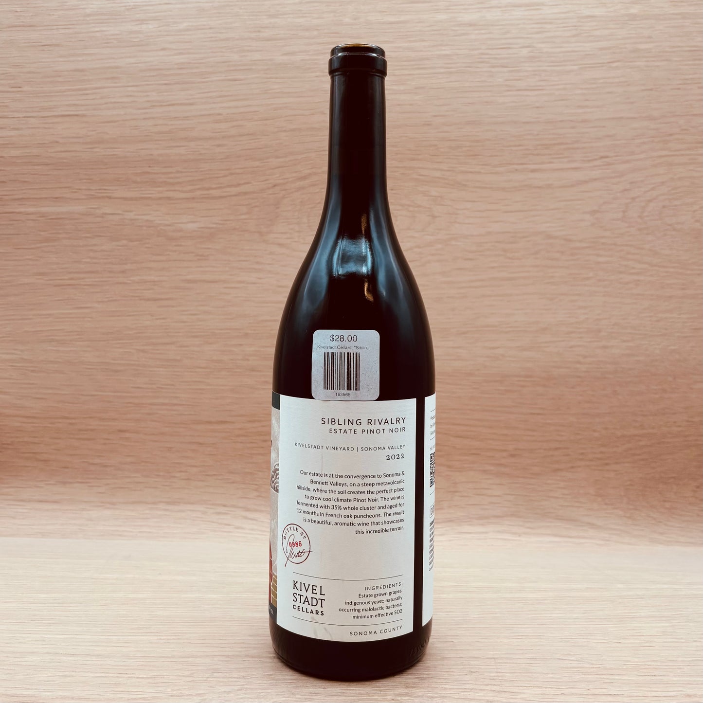 Kivelstadt Cellars, "Sibling Rivalry," Sonoma Valley, California, Pinot Noir, 2022