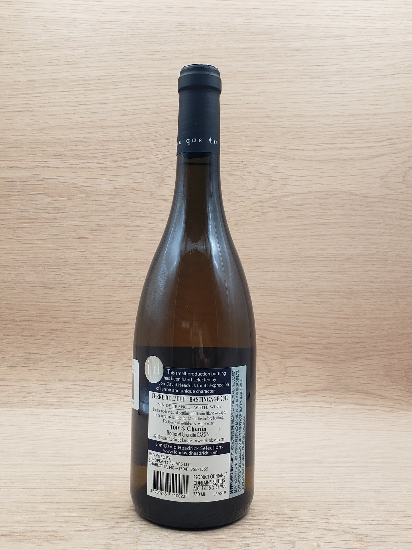 Terre de l'Elu, "Bastingage," Vin de France, Chenin Blanc, 2019