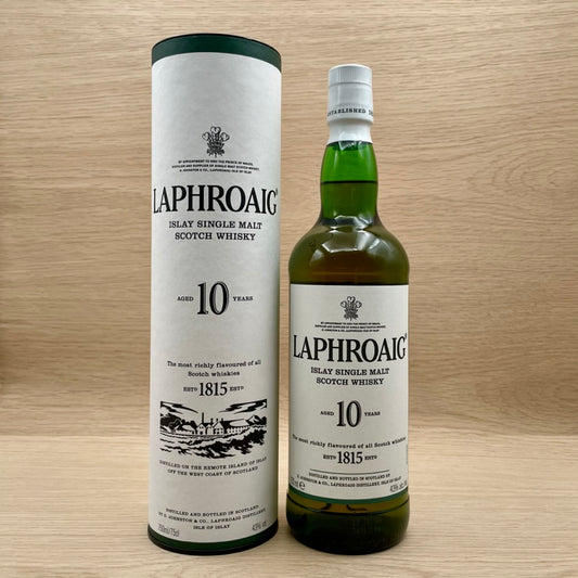 Laphroaig, "10 year," Islay, Single Malt Scotch Whiskey