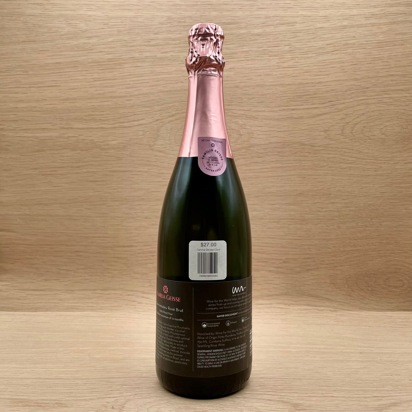 Familia Geisse, "Cave Amadeu Brut Rose," Serra Gaucha, Brazil, Pinot Noir, NV