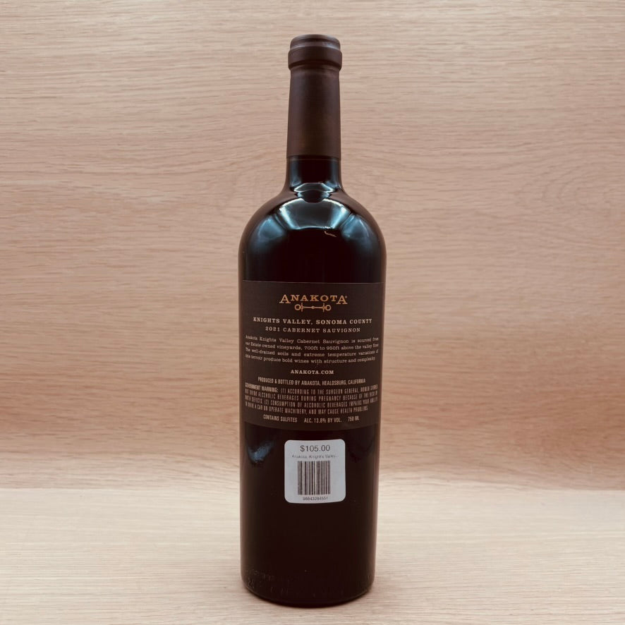 Anakota, Knight's Valley, California, Cabernet Sauvignon, 2021