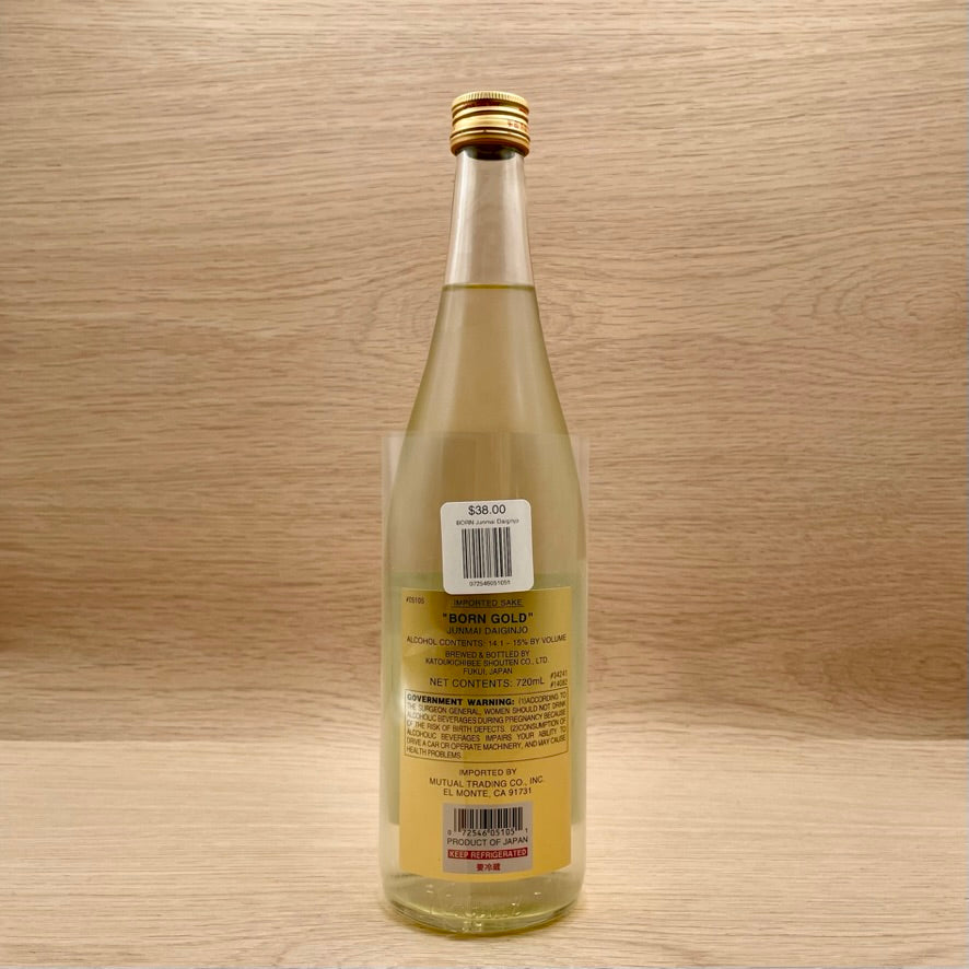 BORN Saké, "Gold," Junmai Daiginjo, Japan, 720ml