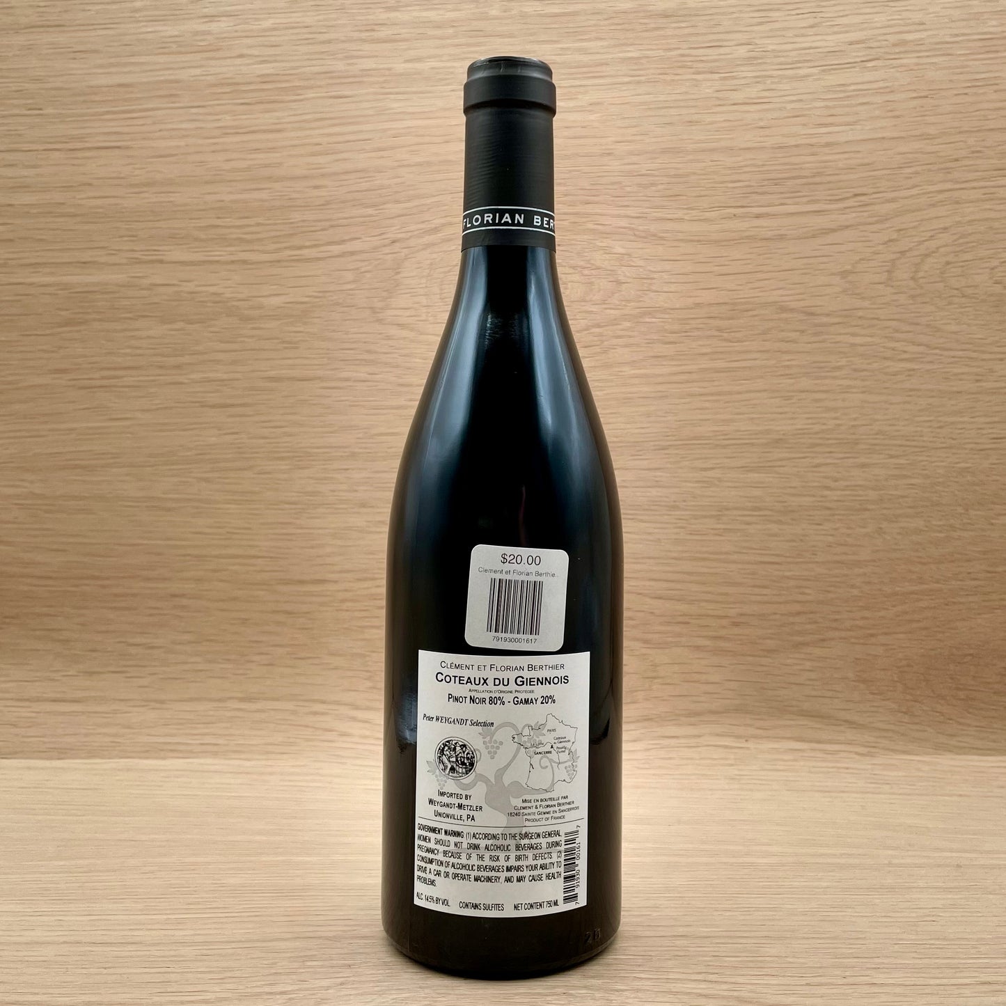 Clement et Florian Berthier, Coteaux du Giennois, France, Pinot Noir blend, 2019