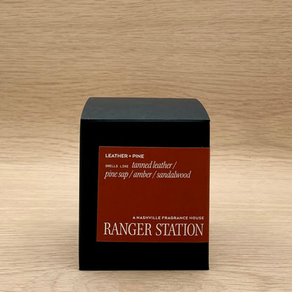 Ranger Station, "Leather & pine," Candle 11oz