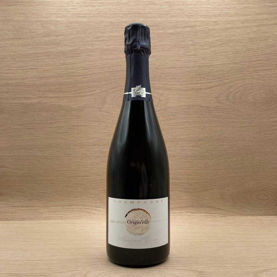 Françoise Bedel Champagne, "Origin'elle Brut," Val-de-Marne, France, Pinot Meunier blend, NV