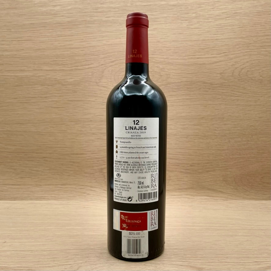 12 Linajes, Ribera Del Duero, Spain, Tempranillo, 2019