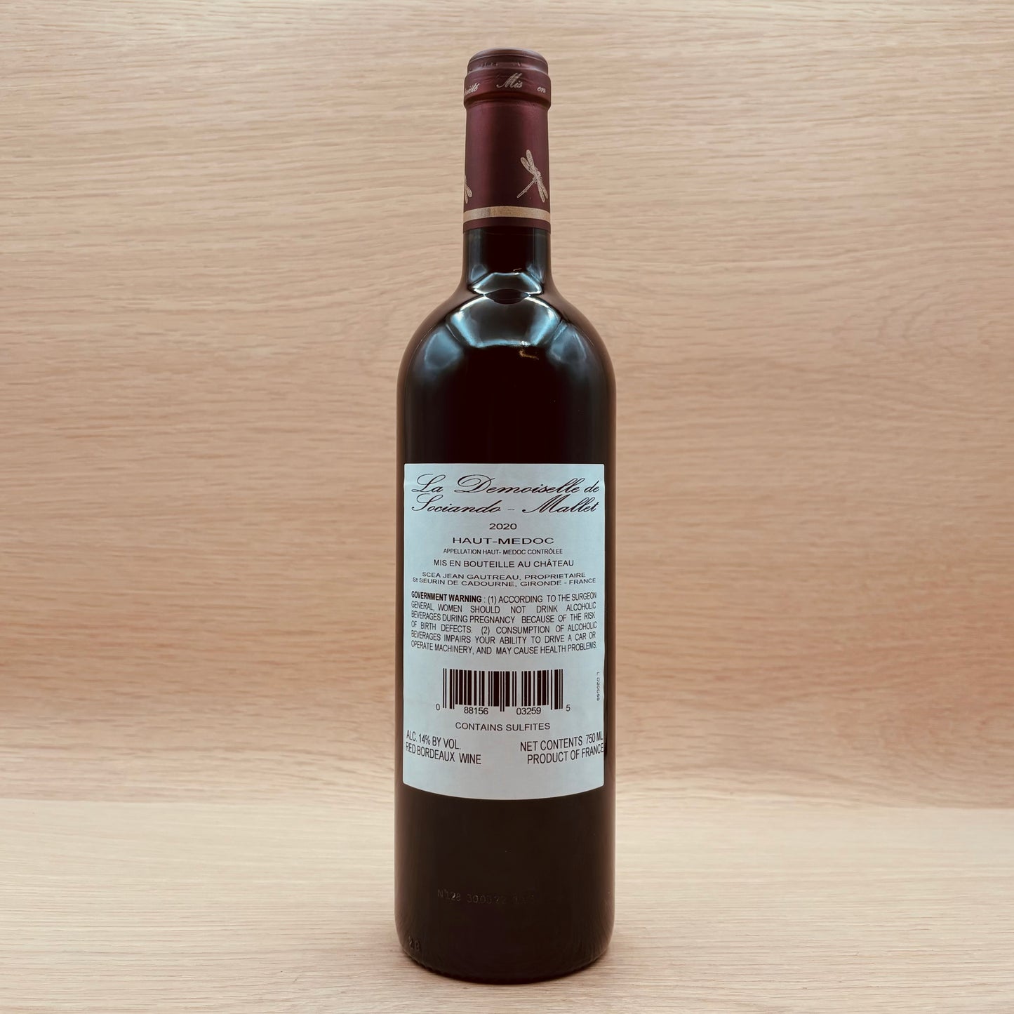 La Demoiselle de Sociando-Mallet, Haut-Medoc, France, Cabernet Sauvignon blend, 2020