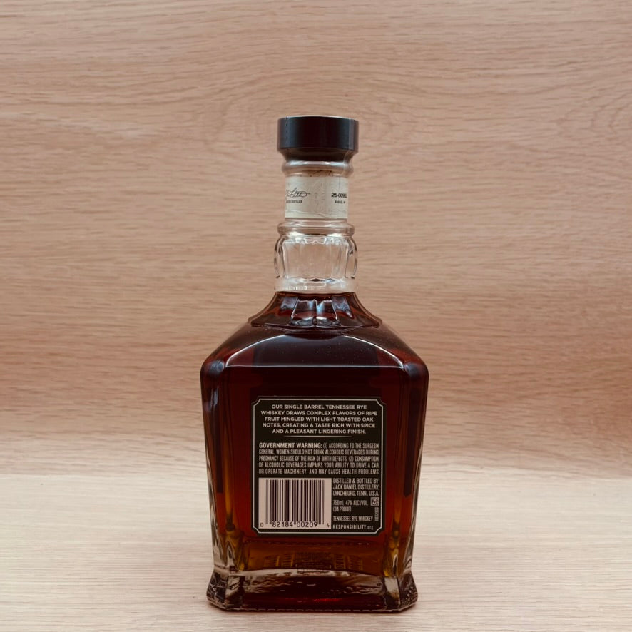Jack Daniel's, "Single Barrel," Tennessee Rye Whiskey