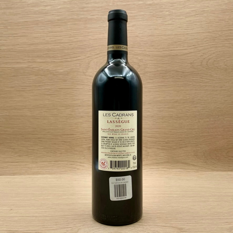 Les Cadrans de Lassegue, Saint Emilion Grand Cru, France, Merlot blend, 2021