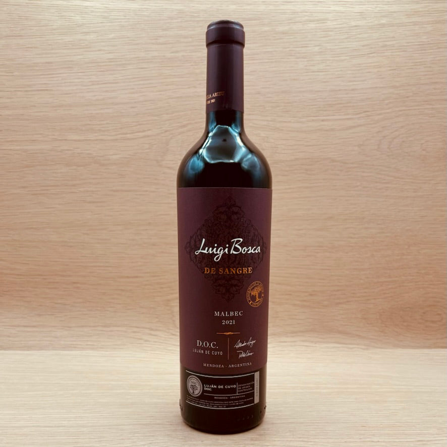 Luigi Bosca, "De Sangre," Luján de Cuyo, Argentina, Malbec, 2021