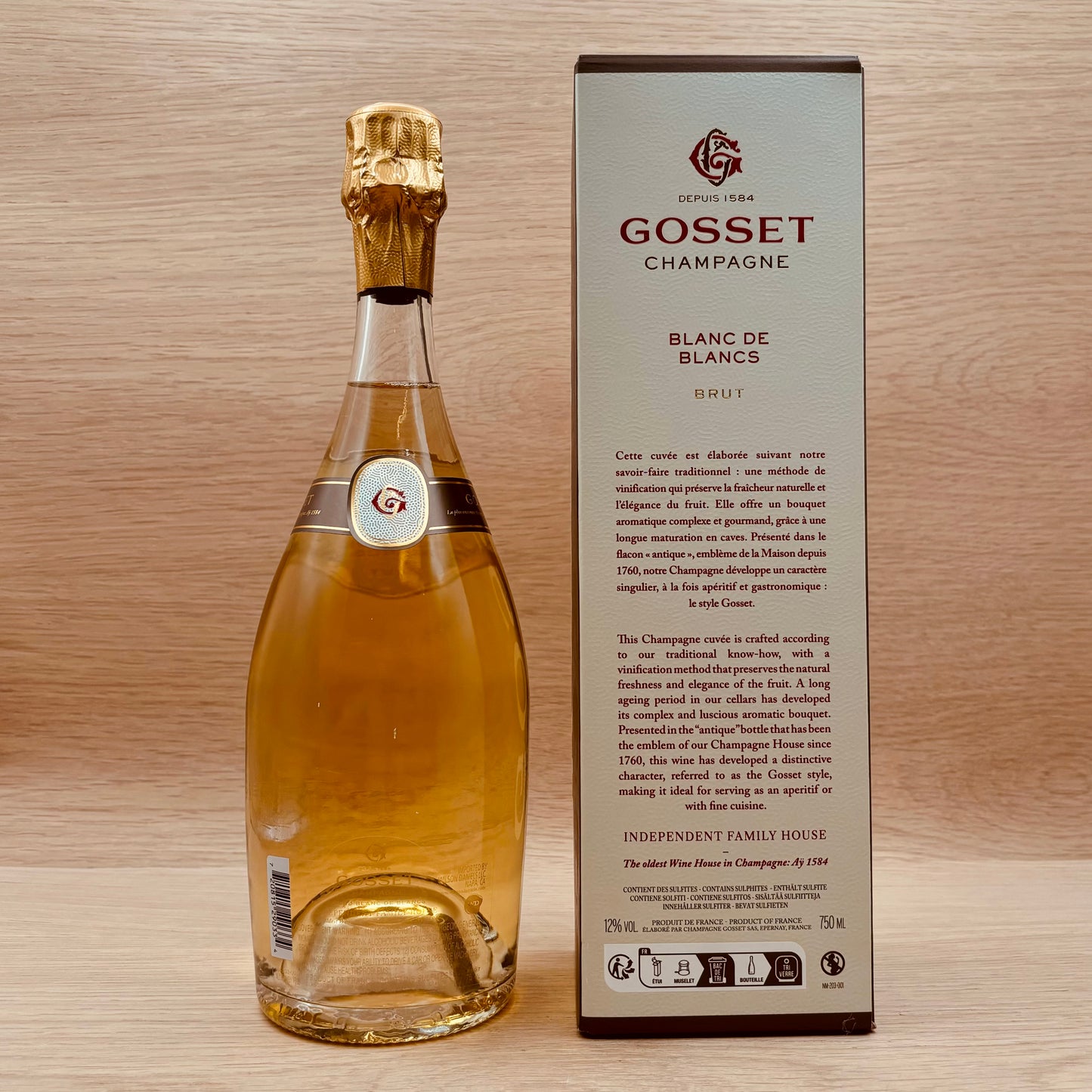 Gosset, "Grande Blanc de Blancs Brut," Champagne, France, NV