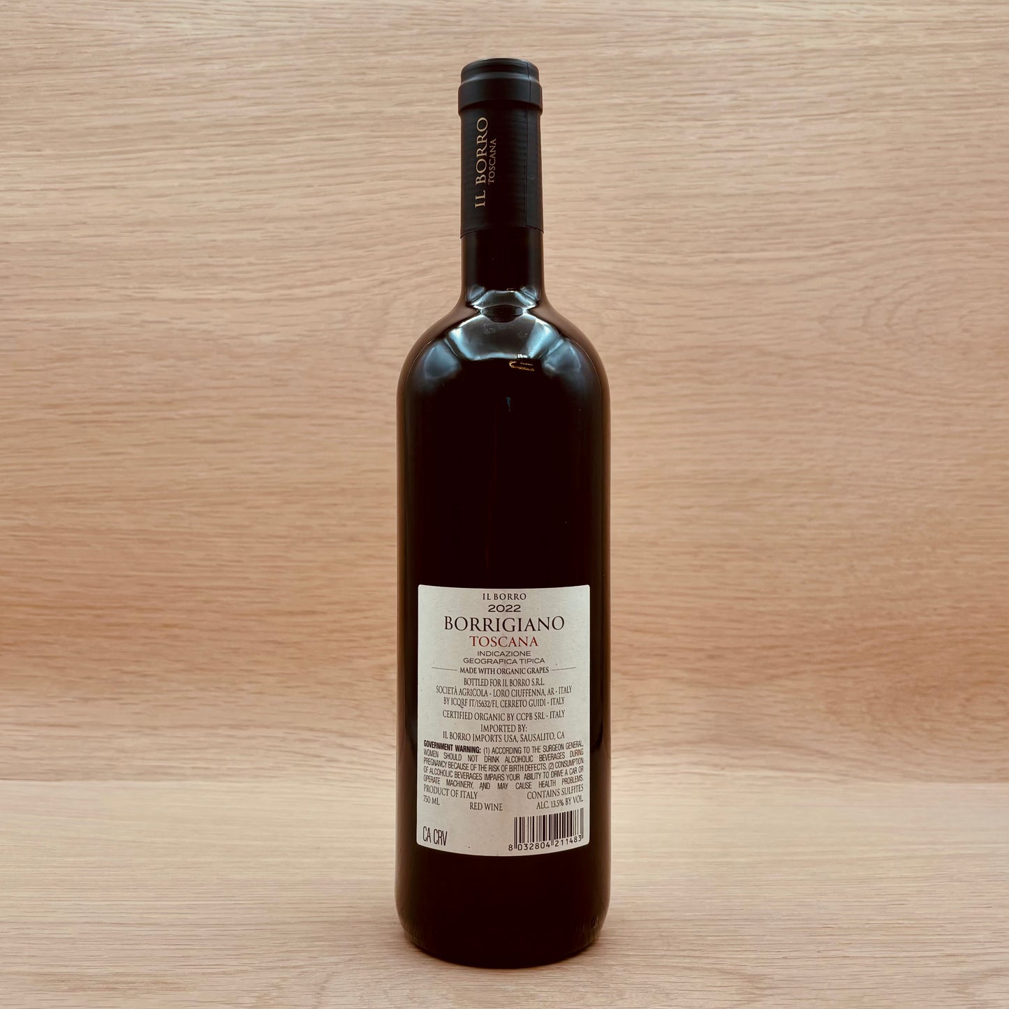 Il Borro, "Borrigiano," Valdarno di Sopra Pratomagno Rosso, Italy, Sangiovese blend, 2022