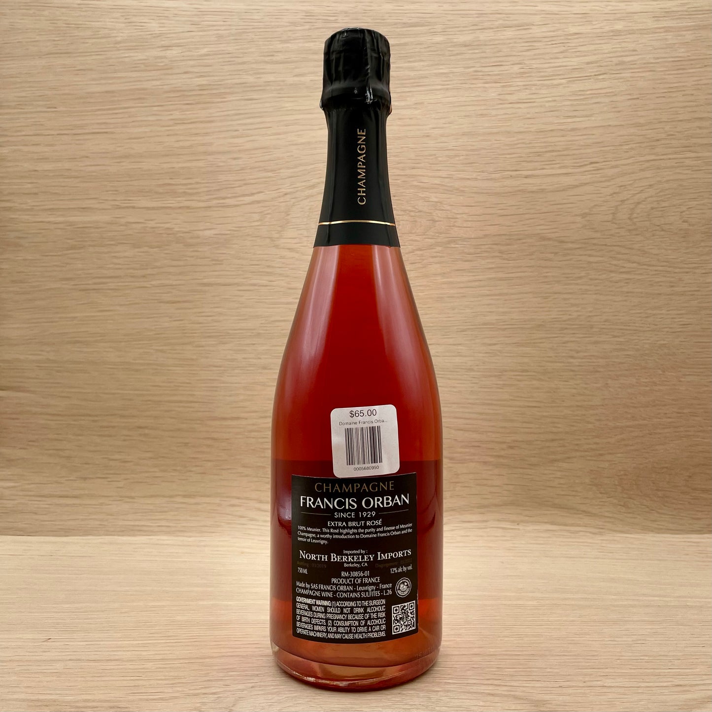 Domaine Francis Orban, "Extra Brut Rosé," Champagne, France, Pinot Meunier, NV