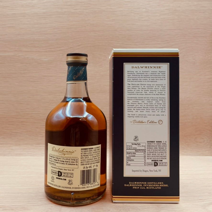 Dalwhinnie, "The Distiller's Edition," Highland Single Malt Scotch Whisky
