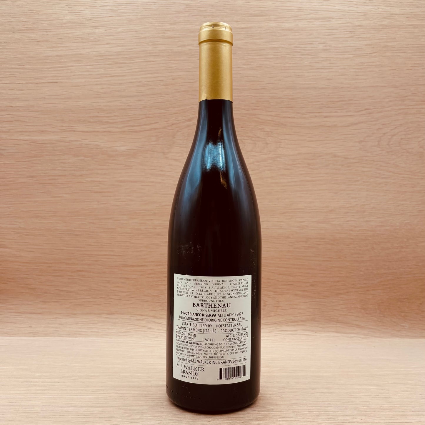 Hofstatter, "Barthenau San Michele," Alto Adige, Pinot Bianco, 2022