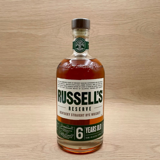 Russell's Reserve, "6 Year," Kentucky Straight Rye Whiskey