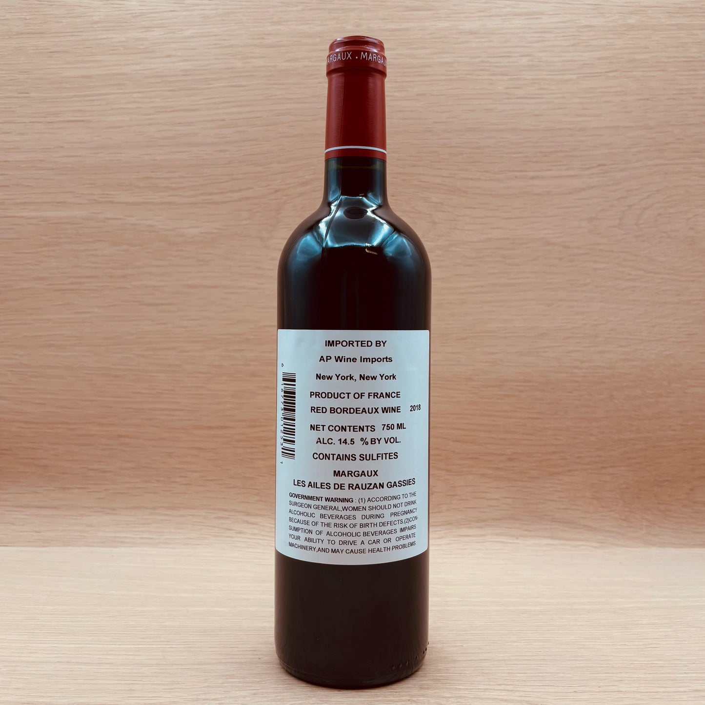Les Ailes de Rauzan-Gassies, Margaux, France, Cabernet Sauvignon Blend, 2018