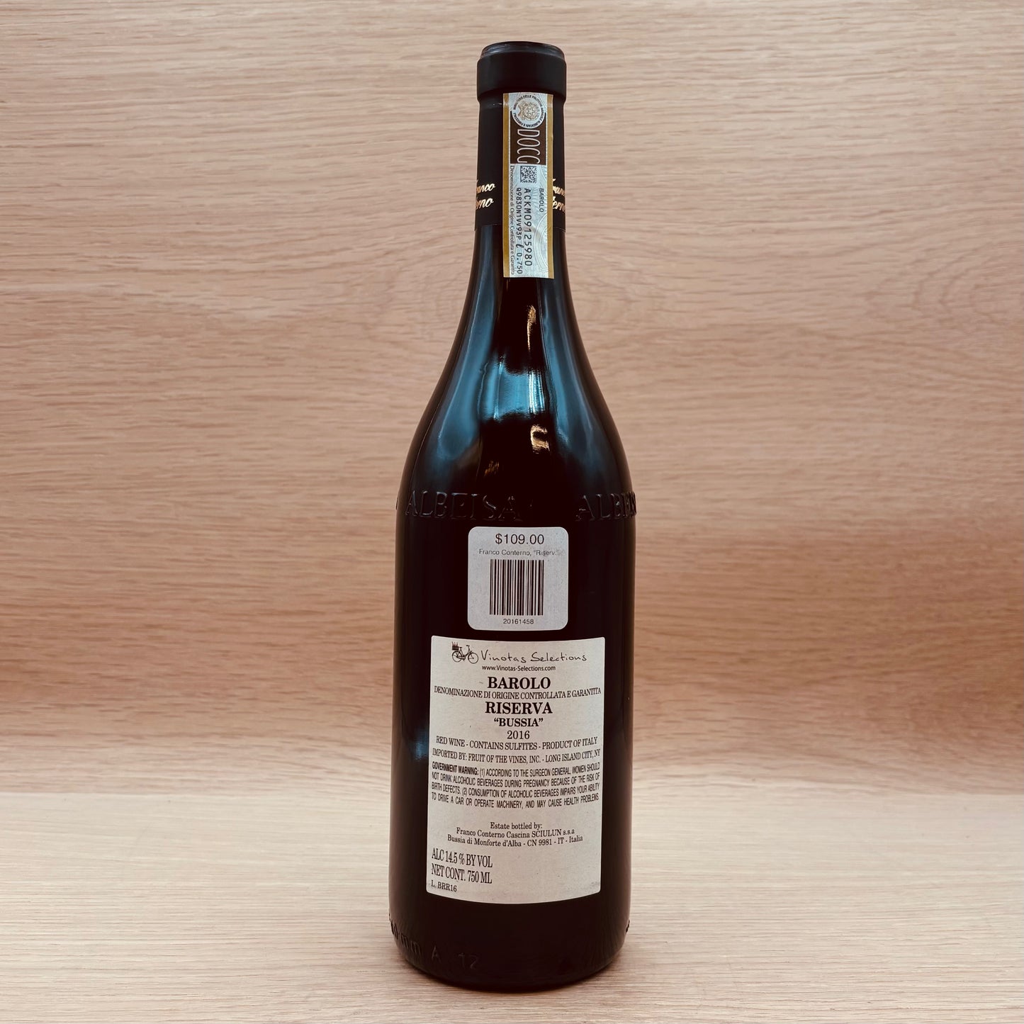 Franco Conterno, "Riserva Bussia," Barolo, Italy, Nebbiolo, 2016