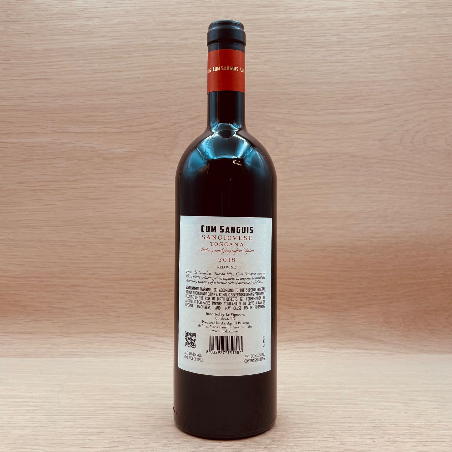 Il Palazzo, "Cum Sanguis," Tuscany, Italy, Sangiovese, 2018