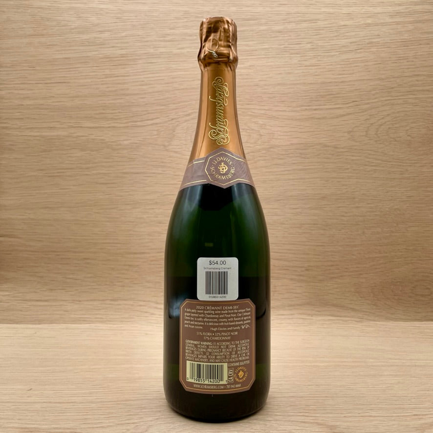 Schramsberg, "Crémant Demi-Sec," Calistoga, California, Flora blend, 2020