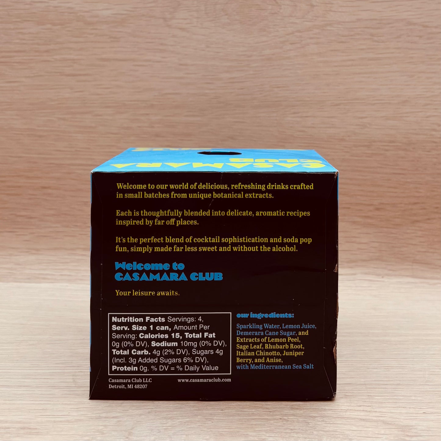 Casamara Club, "Onda," Lemon Amaro Soda, 4 pack Cans