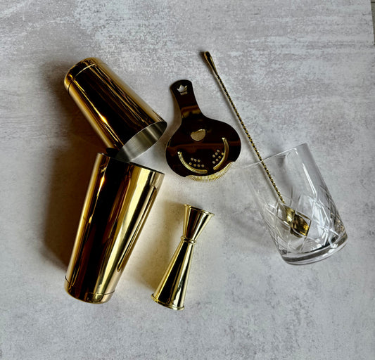 Cocktail Kingdom Essential Cocktail Set, Gold Plated